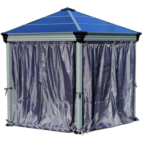 Palram - Canopia rideaux en polyester pour pavillon Roma et Monaco  Gris