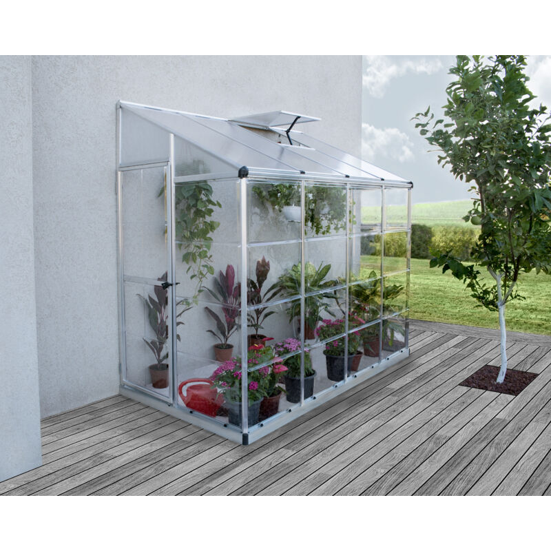 Palram - Serre de jardin en aluminium et polycarbonate adossée Lean To 3m²
