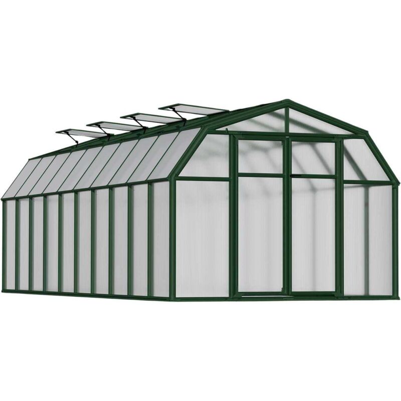 Canopia By Palram - Serre de jardin en aluminium vert et polycarbonate Hobby Gardener 17.1m²