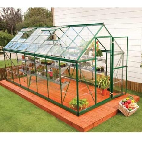 Palram - Canopia – Serre de jardin polycarbonate 7,95 m² – Structure aluminium résistante aux intempéries – Panneaux transparents anti-UV – Ventilation efficace avec lucarnes
