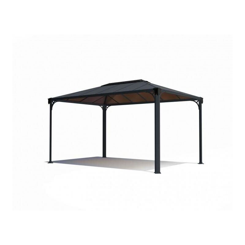 

Cenador Martinique 4300 Gazebo De Aluminio Gris Con Vidriado De Policarbonato Bronce - Canopia By Palram