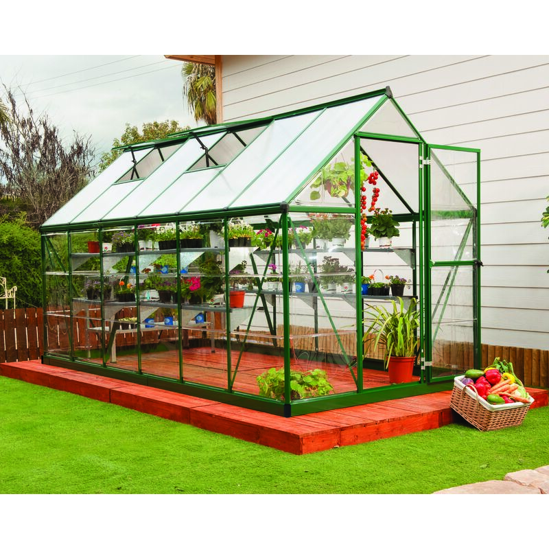 Palram - Canopia | Hybrid 6 X 12 Green Polycarbonate Greenhouse