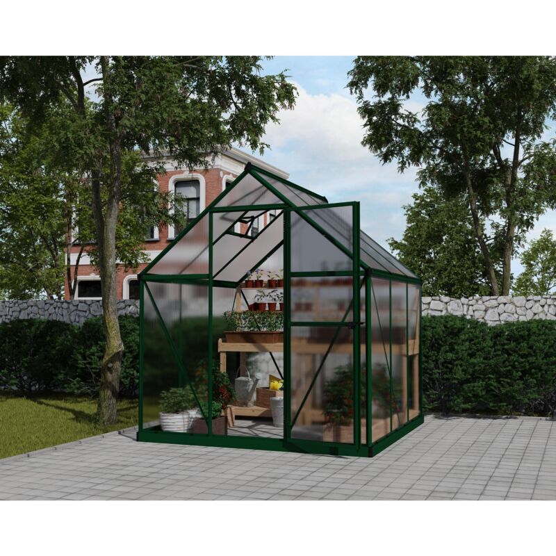 

Palram - Canopia Mythos Invernadero De Jardín Policarbonato Doble Capa 186X185X208 cm Verde - Verde