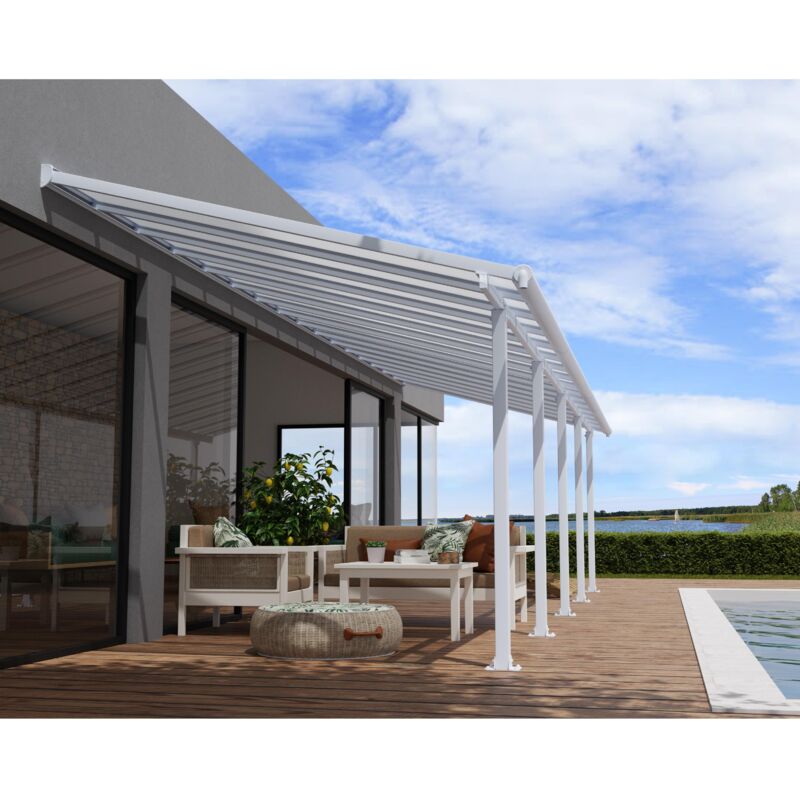 

Palram - Canopia Pergola Olympia Marquesina De Aluminio 980X294 Blanco - Blanco