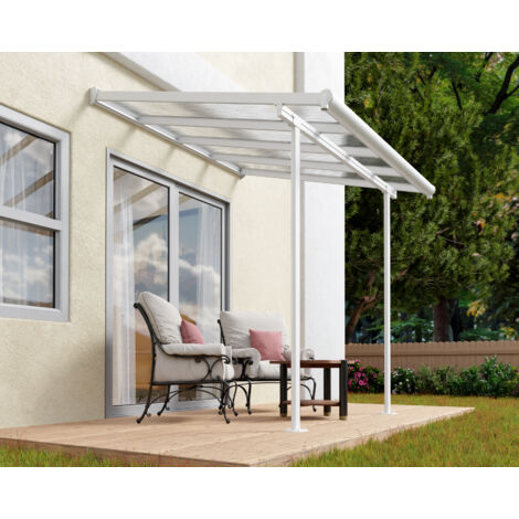 Palram – Pergola Canopia Sierra 2,2x2,3m blanche – Structure en aluminium résistante à la rouille – Panneaux en polycarbonate 6mm – Gouttières intégrées