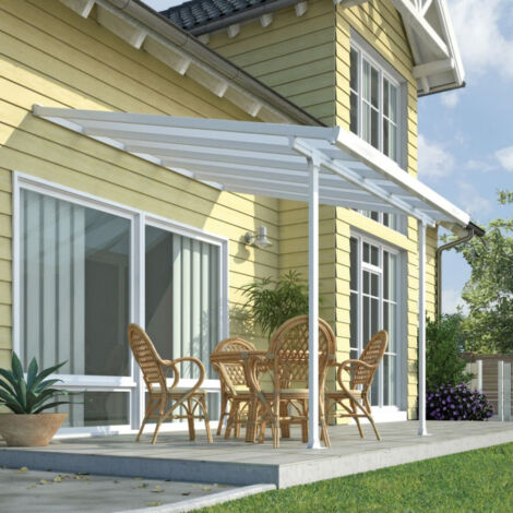 Palram – Toit terrasse FERIA 3 x 3m – Structure aluminium – Panneaux polycarbonate 8mm – Résistance au vent 120 km/h – Surface 8,99 m²