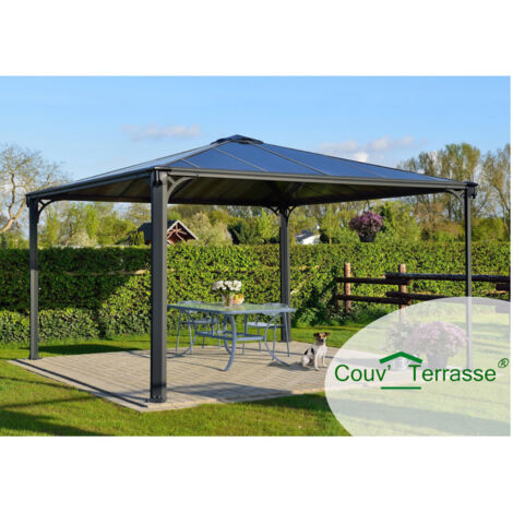 Palram – Tonnelle de jardin en aluminium 12,9m² – Toit en polycarbonate anti-UV – Résistance au vent 90 km/h – Idéal pour jacuzzi