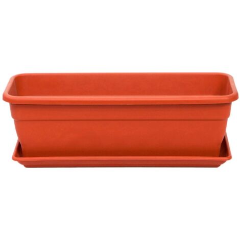 PAMEX Macetero Rectangular de Plástico Color Terracota EVA 50cm