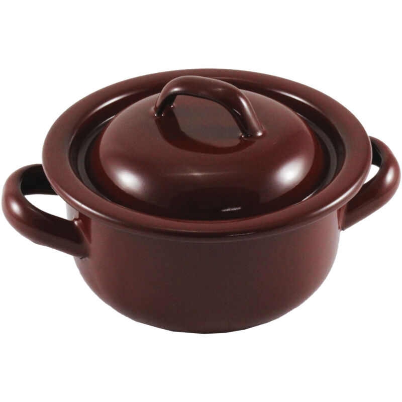 Casserole émaillée marron WURKO 14 cm