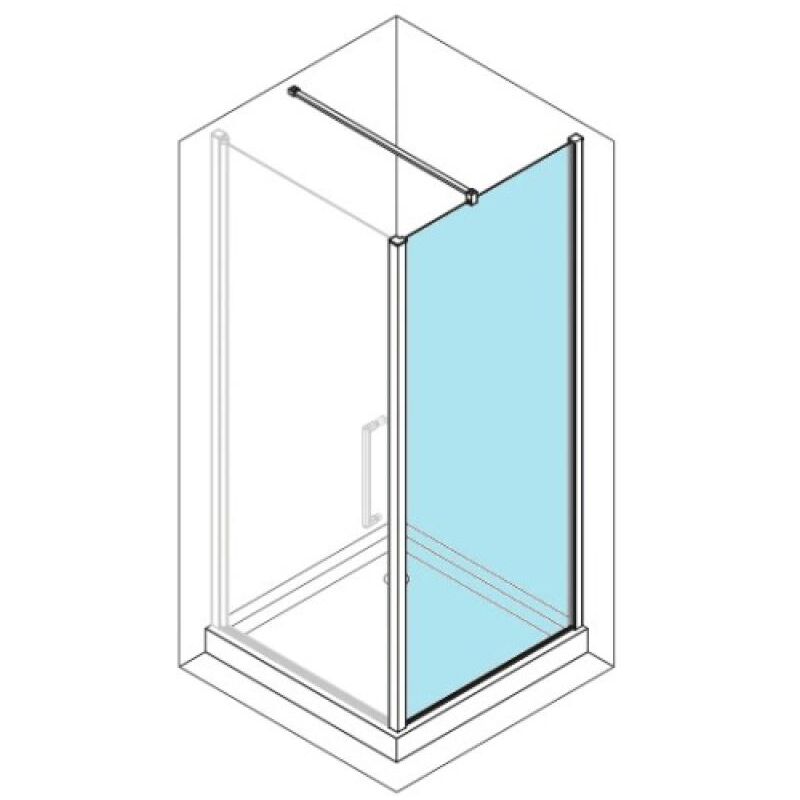 Paroi fixe Young 87 verre clair profilé silver Novellini diffusion france