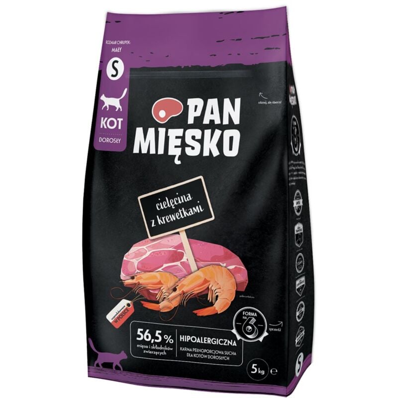Pan męsko Veau aux crevettes Petit format - croquettes pour chat - 5 kg