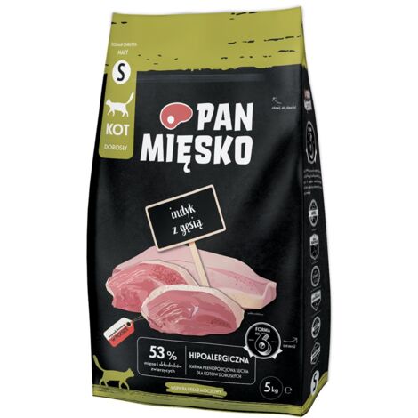 PAN MIĘSKO Dinde avec oie petite taille - croquettes pour chat - 5 kg