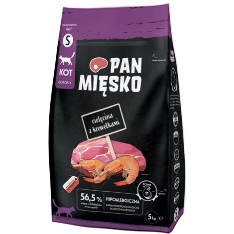 PAN MĘSKO Veau aux Crevettes Petit - croquettes pour chat - 5 kg