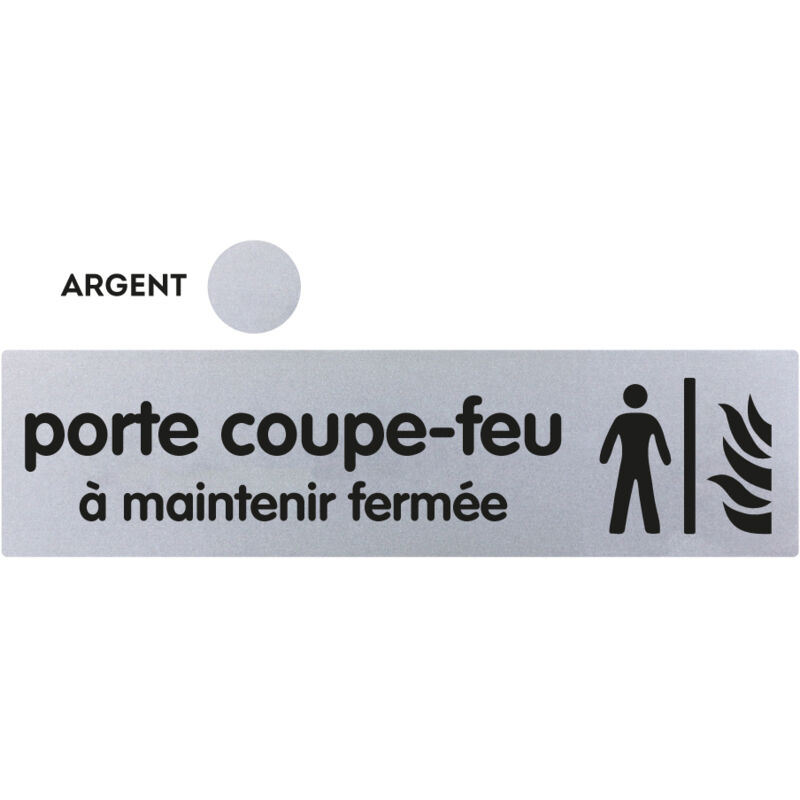 Plaquette de porte coupe-feu à maintenir fermée en plexiglas 170x45mm Novap 4036564