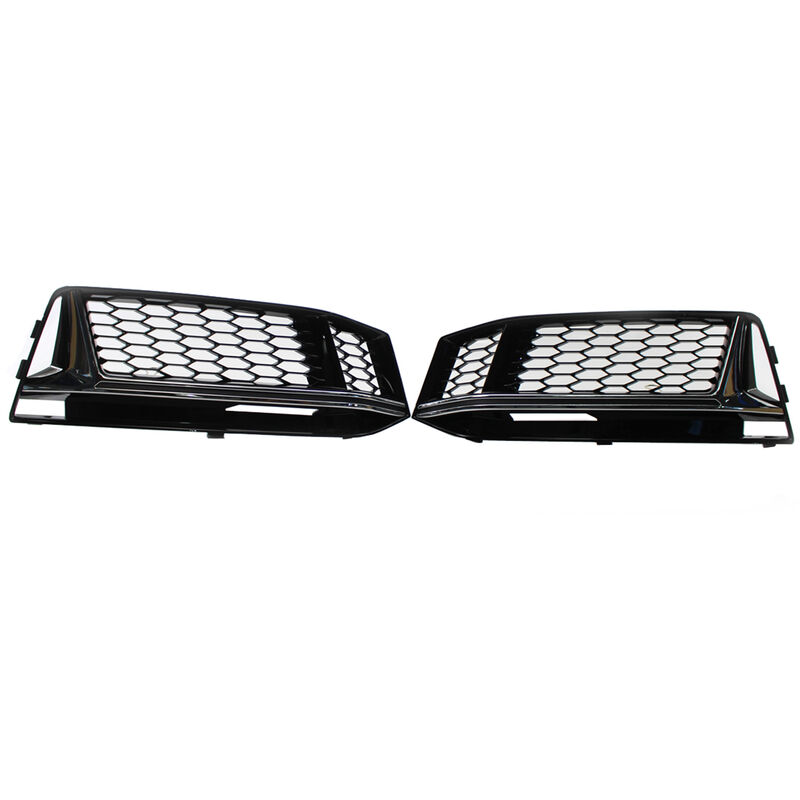 

Panal de abeja izquierda y derecha luz antiniebla cubierta de la lampara parrilla parachoques delantero rejilla de repuesto para Audi S4 16-18,Negro,