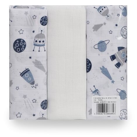 Pañal MUSELINA, estampado pack de 3, talla. 70x80
