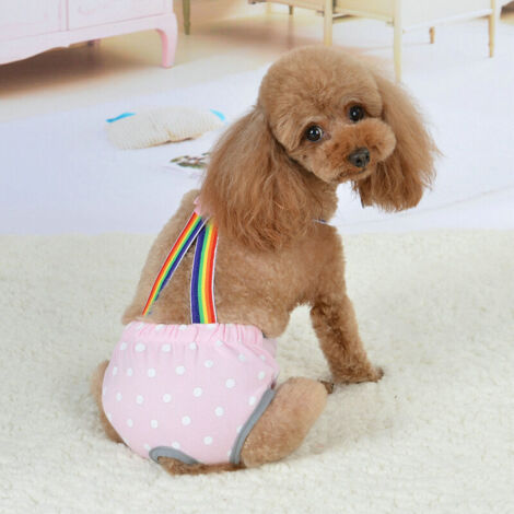 Pañales de seguridad con tirantes fisiológicos para perros pequeños (rosa claro)