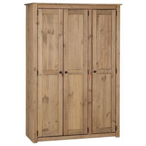 Panama 3 Door Wardrobe - L50 x W118 x H175 cm - Natural Wax