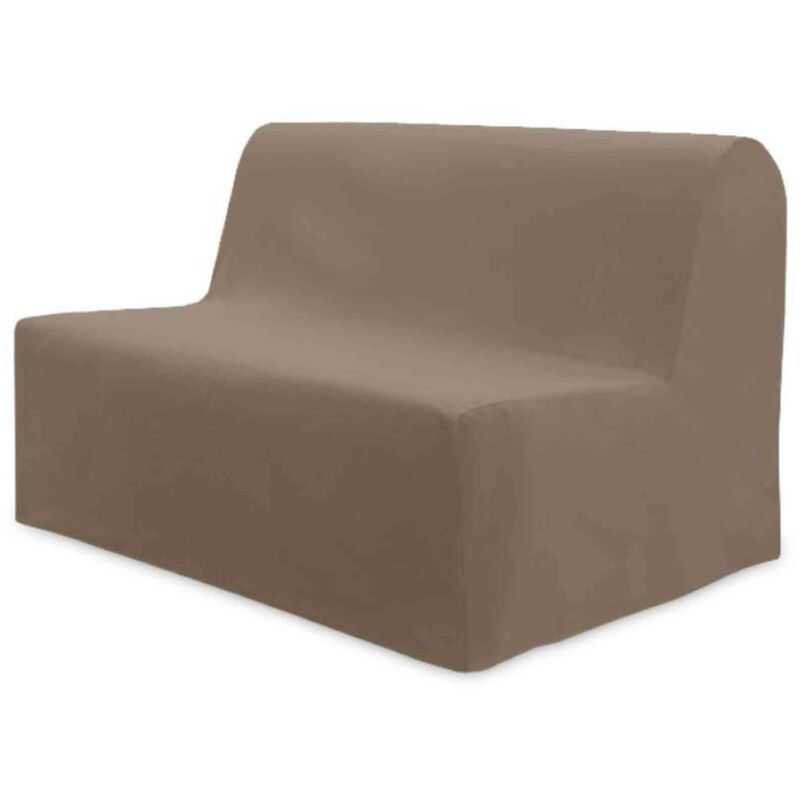 Housse de bz unie 100% coton taupe 140 cm
