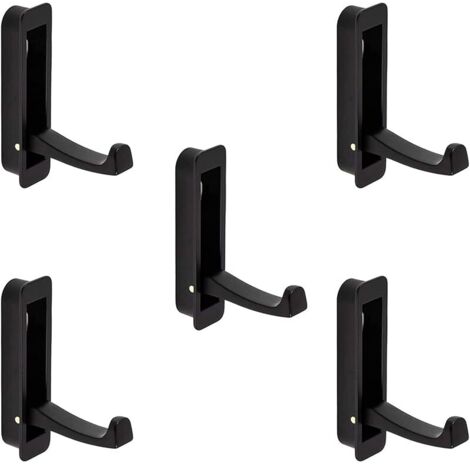 Panama Lot de 5 crochets porte-manteaux modernes pliants pour bois  Crochets à vêtements à encastrer  Métal noir mat  Lot de 5 – Pour panneaux muraux et armoires