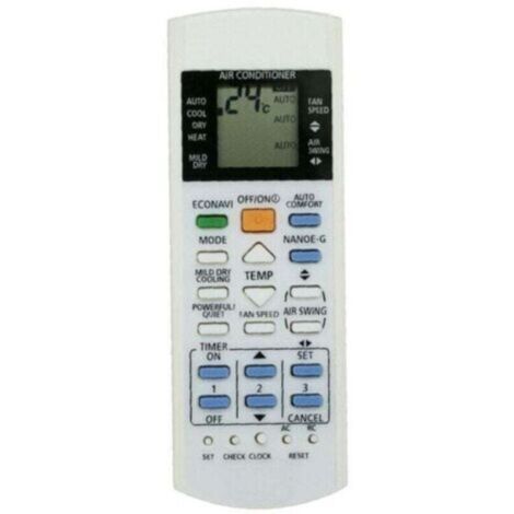Panasonic Air Con Remote Control Commande à distance pour Air‑Con White ABS , XU,Télécommande de Remplacement pour Climatiseur A75C3300 3208 3706 3708 3883 3935 -
