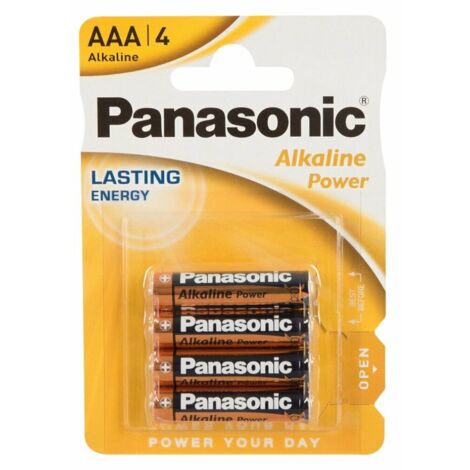 Panasonic Alkaline Power Pack mit 4 langlebigen AAA-Batterien