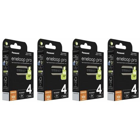 Panasonic Batterie Pile Ricaricabili 16 ministilo AAA Eneloop pro 900mAh BK-4HCDE/4BE - PA026