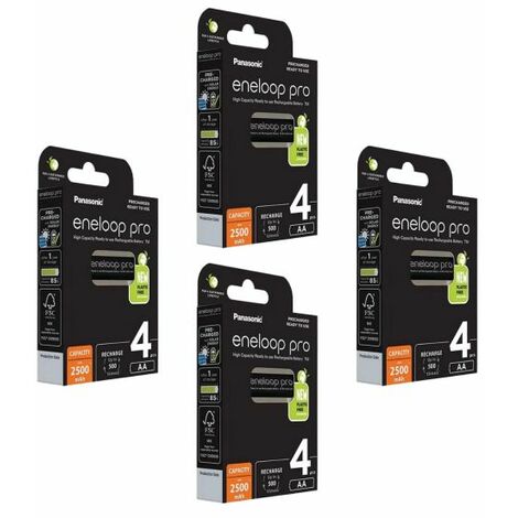 Panasonic batterie ricaricabili 16 stilo AA Eneloop pro 2500mAh BK-3hcde