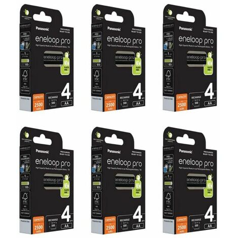 Panasonic batterie ricaricabili 24 stilo AA Eneloop Pro 2500mAh BK-3HCDE
