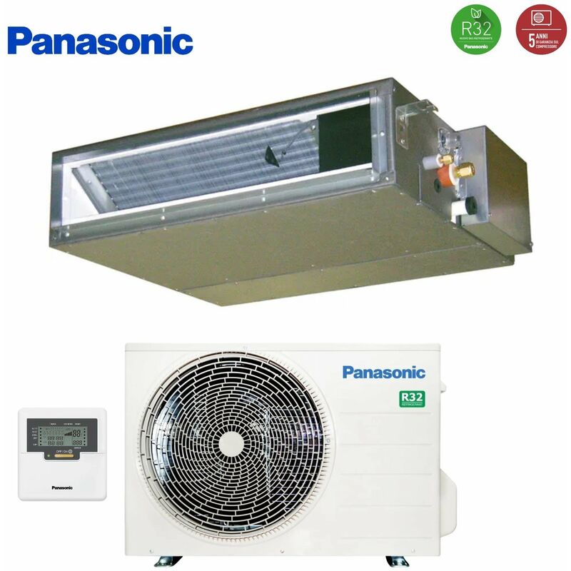 Panasonic - Climatiseur Ducted rèversible Low Pressure 12000 Btu CS-Z35UD3EAW + CU-Z35UBEA R-32 Wi-Fi Optional Class a+ with Wire Control Included
