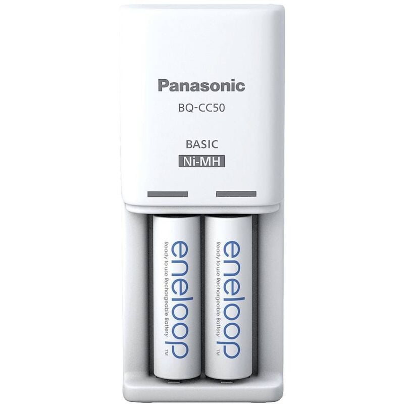 Panasonic Compact BQ-CC50 +2x eneloop AA Chargeur de piles rondes NiMH LR03 (AAA), LR6 (AA)