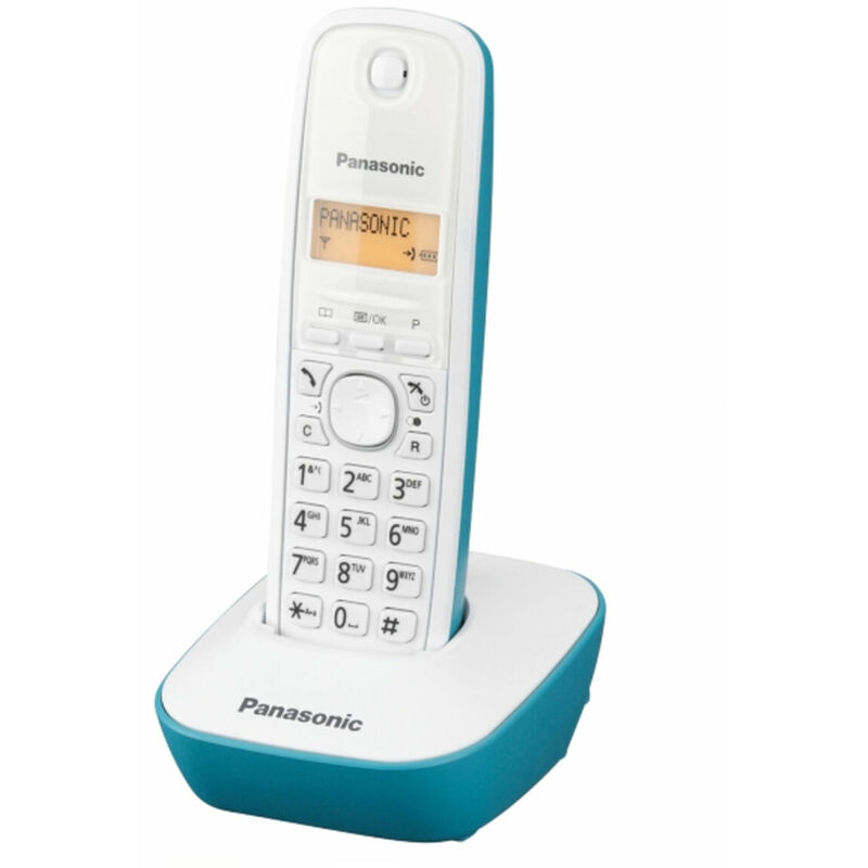 

Teléfono Inalámbrico KX-TG1611SPC DECT Blanco Turquesa Ambar - Panasonic Corp.
