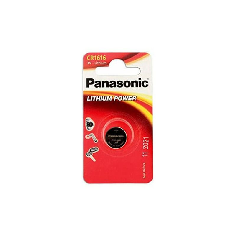 

CR1616 Pila botón de litio no-recargable, 3V, 55 mAh, Paquete de 1 unidad - Panasonic