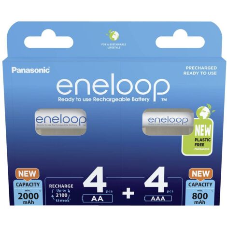 Panasonic Eneloop Combipack 4xAA  4xAAA Accus 2x4 Pezzi