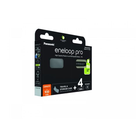 Panasonic Eneloop PRO AAA 930 mAh, 4 unidades + caja (BK-4HCDEC4BE)