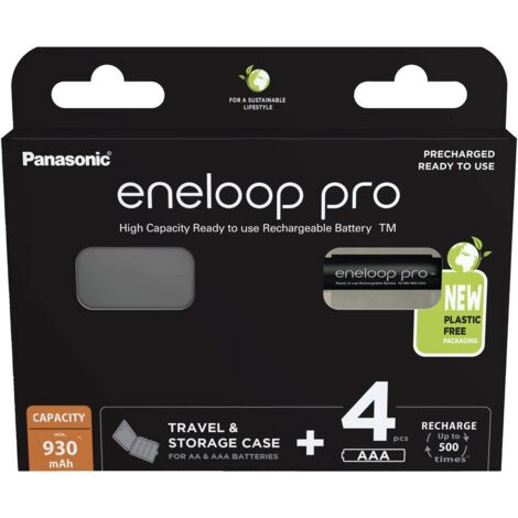 Panasonic Eneloop PRO AAA 930mAh 4 pezzi + scatola (BK-4HCDEC4BE)
