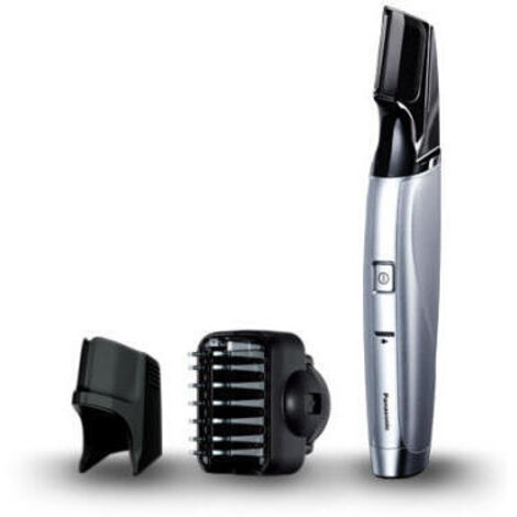 Panasonic ER-SC60-S803 Cortapelos para Hombres, Trimmer Portátil Impermeable, Cuchillas Optimas, 20 Ajustes de Longitud, 2 Accesorios, Inalámbrico y con Cable, Soporte de Carga, Plateado