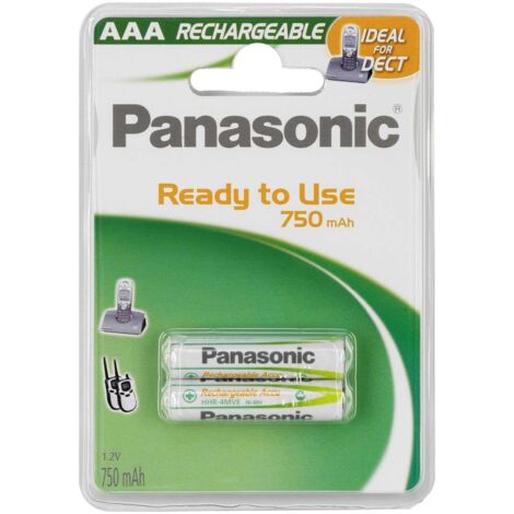 Panasonic HHR-4MVE/2BD - Batteria 2 x tipo AAA - NiMH - (ricaricabile) - 750 mAh