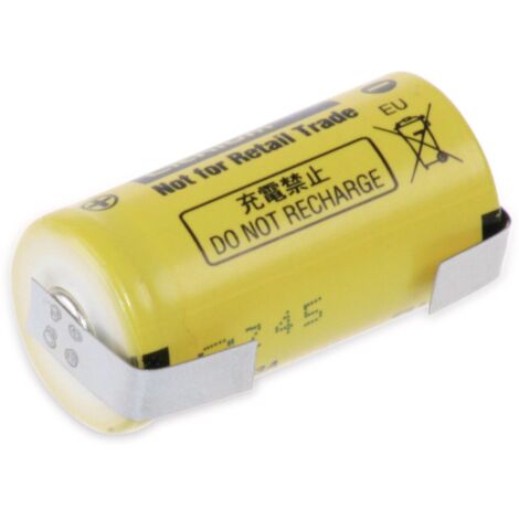 PANASONIC Lithium-Batterie BR 2/3A, mit U-Lötfahne, 3 V-, 1200 mAh