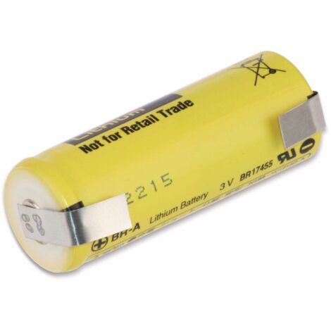 PANASONIC Lithium-Batterie BR-A, mit U-Lötfahne, 3 V-, 1800 mAh