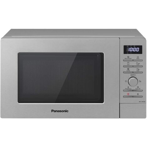 Panasonic NN-J19KSMEPG Forno Microonde e Grill con Piatto Rotante, 20 Litri, Acciaio Inox, 800 W, Grill 1000 W, 9 Programmi Automatici, Argento