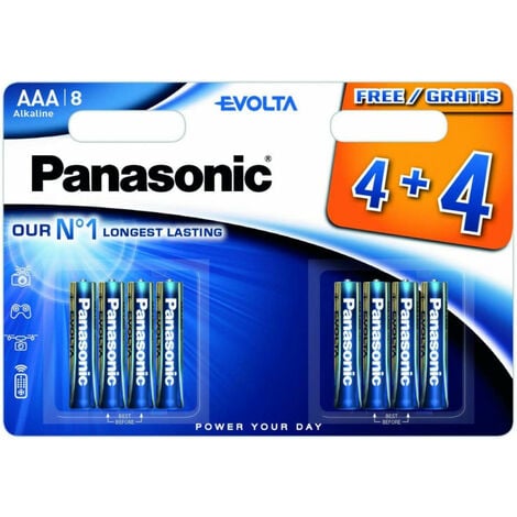 Panasonic Panasonic EVOLTA AAA/LR03 Alkaline Batterie – (lot de 8) (LR03EGE/8BP)
