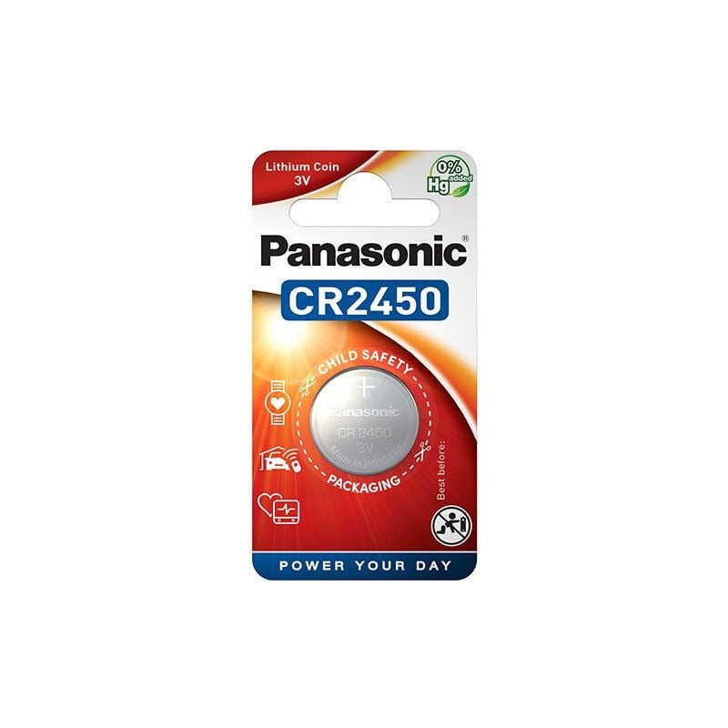 

Panasonic - Pila botón litio blister CR2450 PANASONIC 3V 620mAh