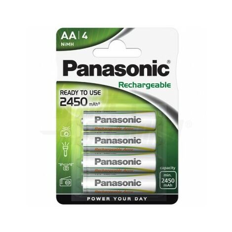 Panasonic Pila Ricaricabile AA 2450mAh Blister 4 pezzi