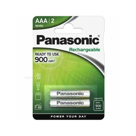 Panasonic Pila Ricaricabile AAA 900mAh Blister 2 pezzi