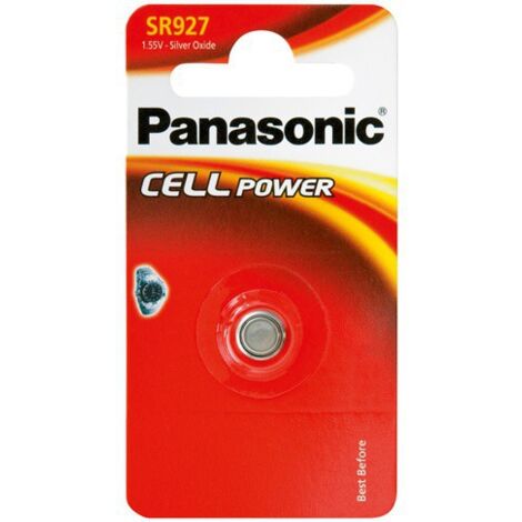 Panasonic – Pile bouton SR927 Oxyde d'argent 1.55V – Haute densité d'énergie – Faible auto-décharge – Pour montres et dispositifs médicaux
