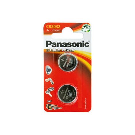 Panasonic Pile Lithium Power CR2032, blister de 2 pièces (CR-2032EL/2B)