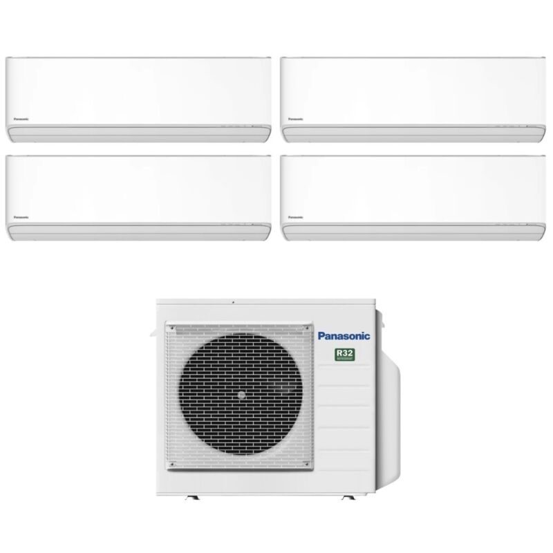 Panasonic Quadri Split rèversible Air Conditioner Series Etherea White 9+9+9+9 with CU-4Z68TBE R-32 Wi-Fi Integrated 9000+9000+9000 White