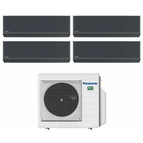 Panasonic Quadri Split rèversible Air Conditioner Series Etherea Dark 7+7+12 with CU-4Z68TBE R-32 Wi-Fi Integrated Colour Graphite Grey 7000+7000+12000