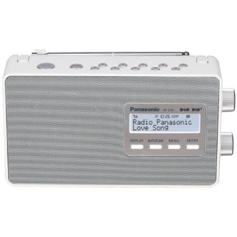Panasonic RF-D10 Radio Digitale Portatile DAB+ FM Bianco con Display LCD